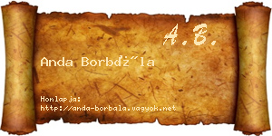 Anda Borbála névjegykártya